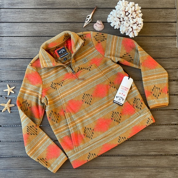 🌴🔆BILLABONG- BOUNDARY MOCK HALF ZIP JACKET - Picture 2 of 16